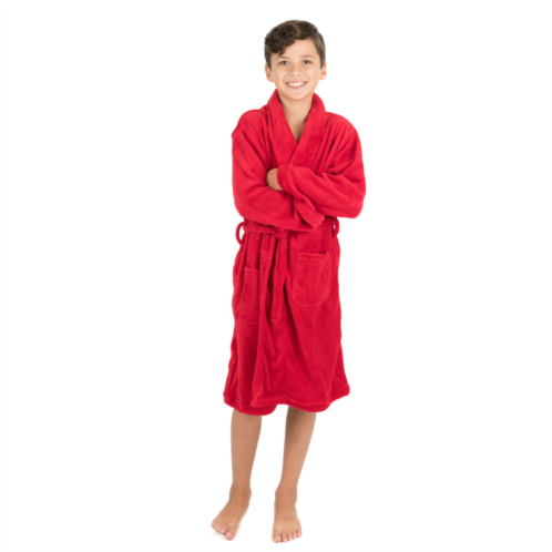 Leveret kids shawl collar fleece robe