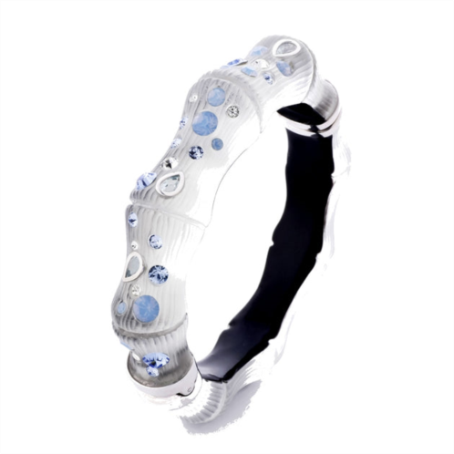Vir Jewels white lucite bangle with multi color crystals
