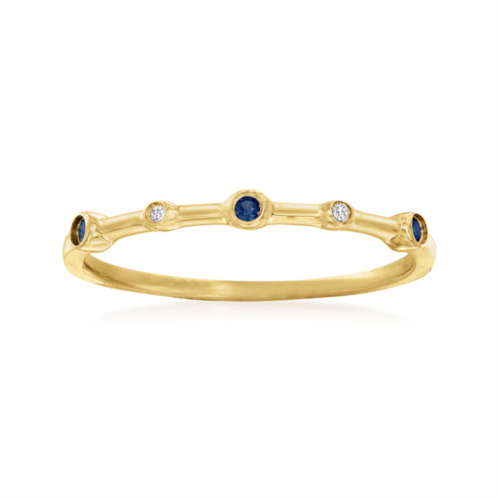 RS Pure ross-simons sapphire- and diamond-accented ring in 14kt yellow gold