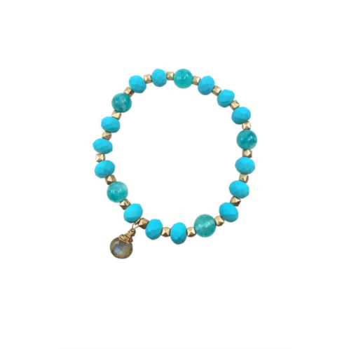 A Blonde and Her Bag gold and blue amazonite bracelet with labradorite