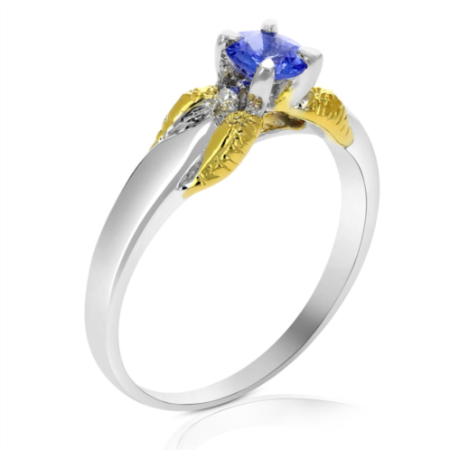 Vir Jewels 1/2 cttw tanzanite ring .925 sterling silver with rhodium plating round shape