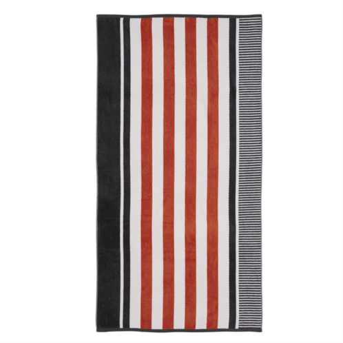Superior checkered striped cotton oversized 2-piece beach towel set