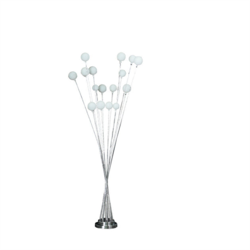Simplie Fun 61.5 in 16-light acrylic globe aluminun led chrysanthe silver chrome metal floor lamp