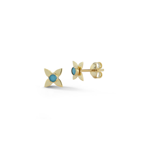 Ember Fine Jewelry 14k gold & turquoise flower stud earrings