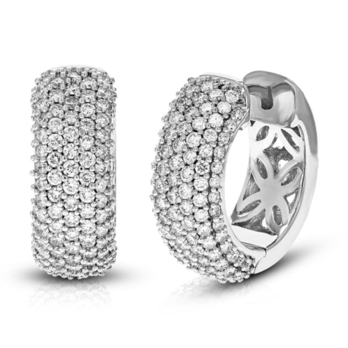 Vir Jewels 2.50 cttw round lab grown diamond hoop earrings .925 sterling silver prong set
