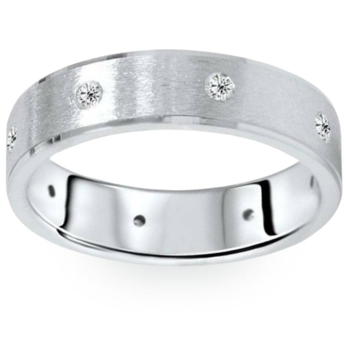 Pompeii3 mens 1/3ct diamond comfort fit wedding white gold ring