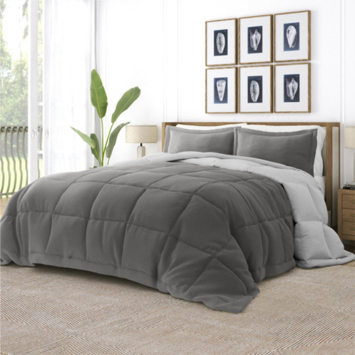Ienjoy Home reversible down-alternative comforter set all season ultra soft microfiber bedding