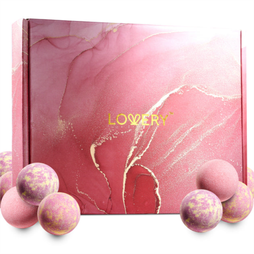 Lovery handmade bath bomb gift set, 30pc bubble bath fizzy in rose petal, jasmine, grapefruit scents