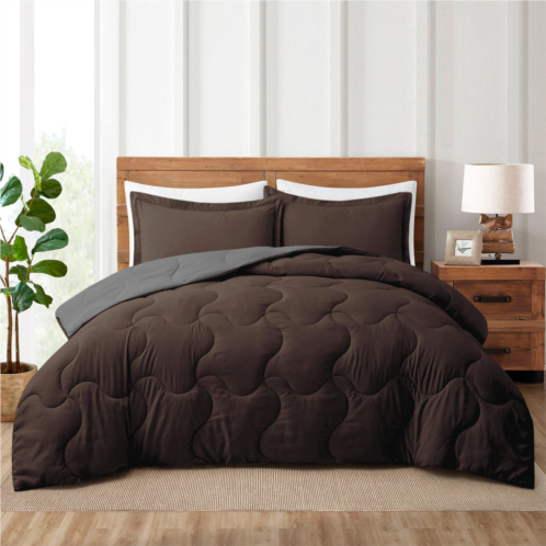Peace Nest reversible down alternative comforter set, 1 duvet insert with 2 pillowcase