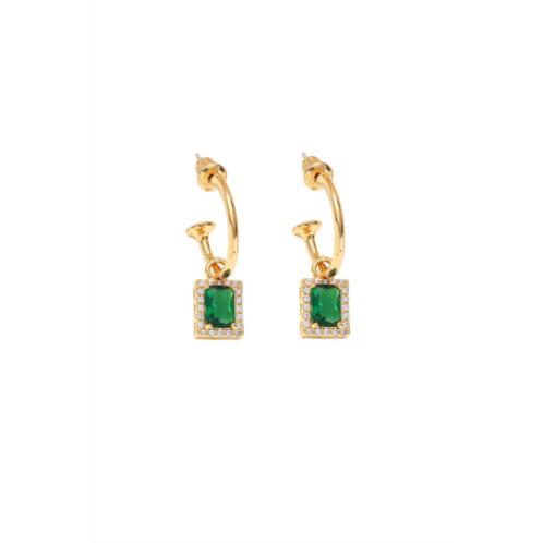 Classicharms emerald hoop earrings