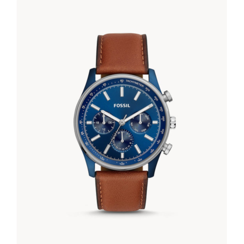 Fossil mens sullivan multifunction, blue-tone stainless steel watch