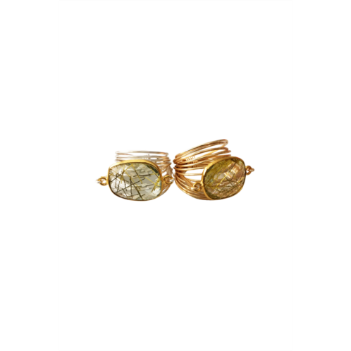 A Blonde and Her Bag torrey ring in golden rutilated quartz