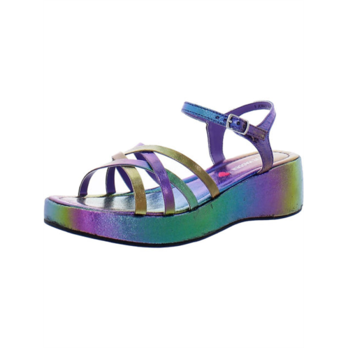 Steve Madden crazy girls iridescent faux leather wedge sandals