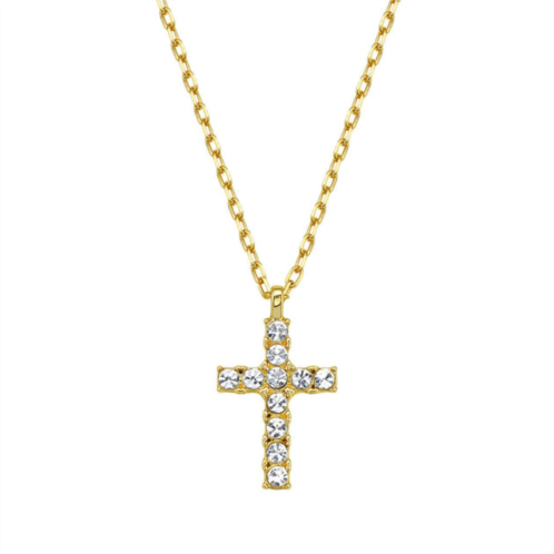 Adornia mens 22 cz cross necklace gold