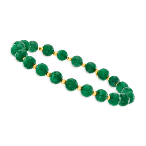 Canaria Fine Jewelry canaria emerald bead stretch bracelet with 10kt yellow gold