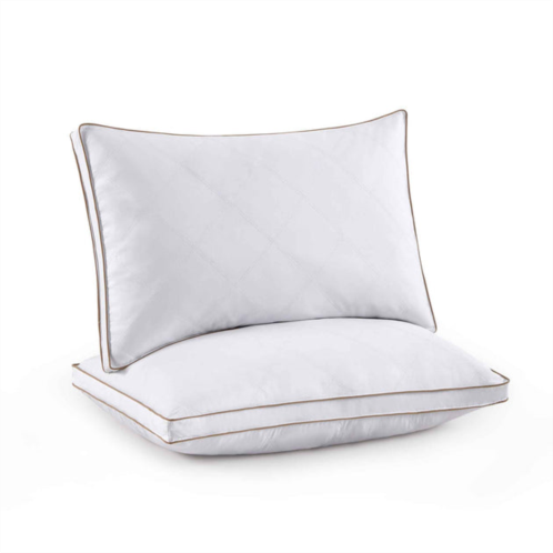 Puredown peace nest 2pcs 5% grey goose down feather pillow gusset bed pillows