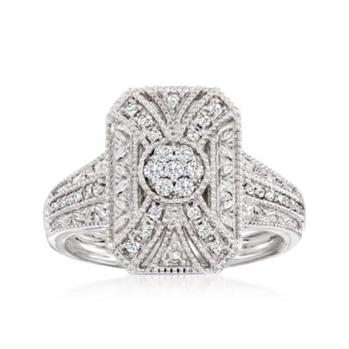 Ross-Simons diamond scrollwork ring in sterling silver