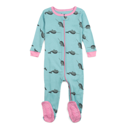 Leveret kids footed cotton pajamas whale