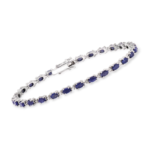 Ross-Simons sapphire bracelet with diamond accents in sterling silver