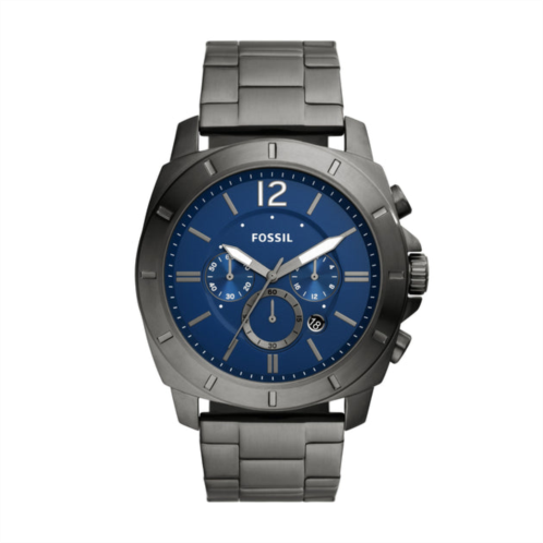 Fossil outlet mens privateer chronograph, smoke stainless steel watch