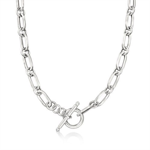 Ross-Simons italian sterling silver paper clip link toggle necklace