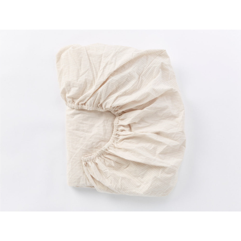 Coyuchi organic crinkled percale fitted sheet