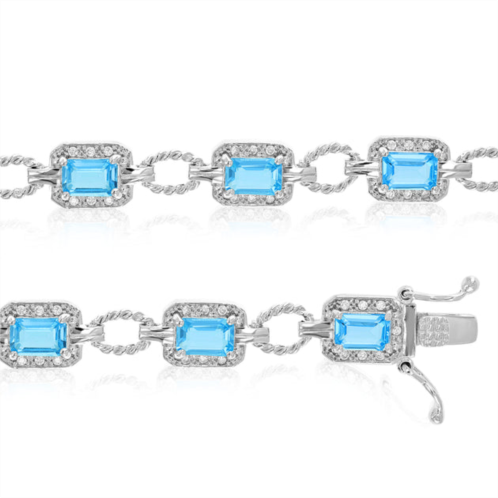Vir Jewels 5.50 cttw sterling silver blue topaz bracelet
