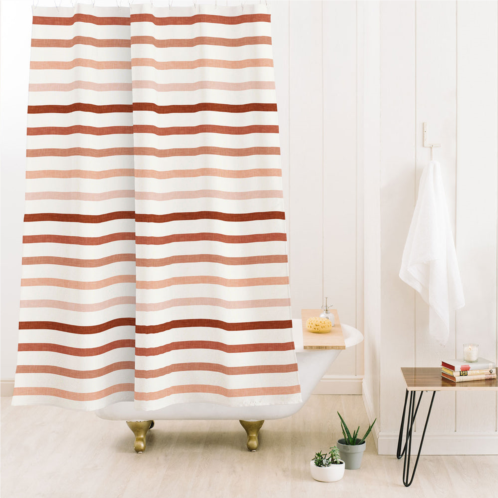 Deny Designs little arrow design co terra cotta stripes shower curtain