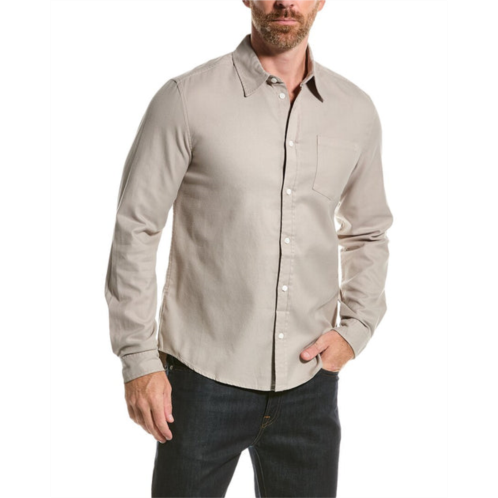 FRAME Denim one-pocket brushed flannel shirt