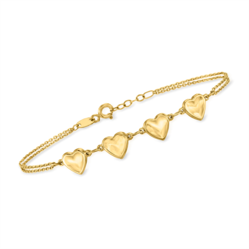 RS Pure ross-simons 14kt yellow gold heart station bracelet