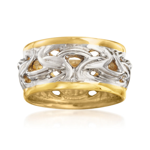 Ross-Simons italian 2-tone sterling silver byzantine ring
