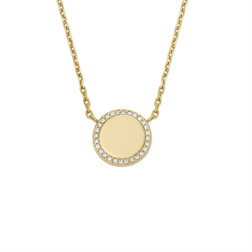 Fossil womens elliott gold-tone stainless steel chain necklace