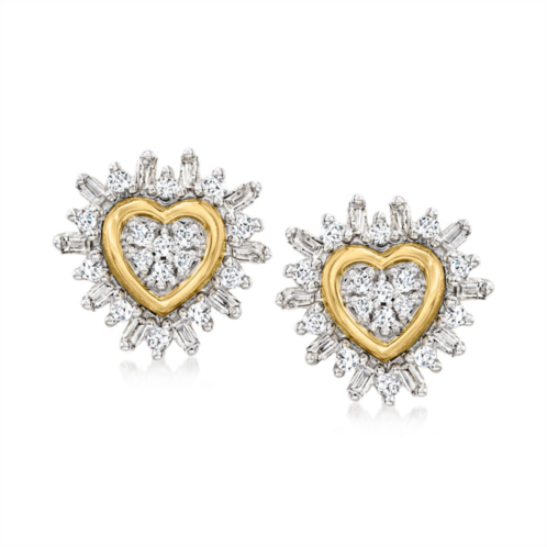 Canaria Fine Jewelry canaria diamond heart burst earrings in 10kt yellow gold