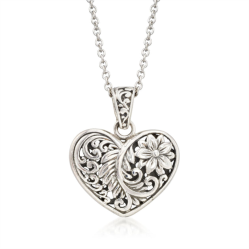 Ross-Simons balinese sterling silver heart pendant necklace