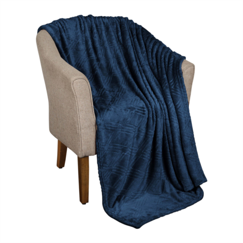 Superior alaska diamond flannel embossed fleece plush throw blanket medium weight fluffy bedding by