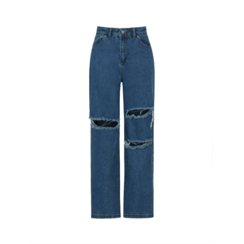 Nocturne high-waisted ripped jeans