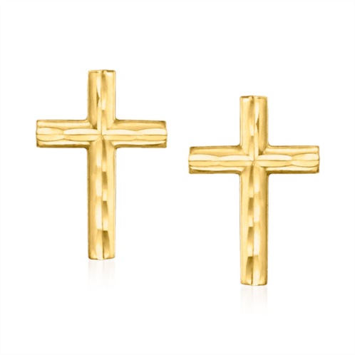 Ross-Simons 14kt yellow gold cross earrings