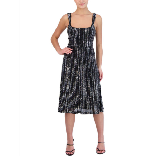 Laundry by Shelli Segal womens sequined knee-length midi dress