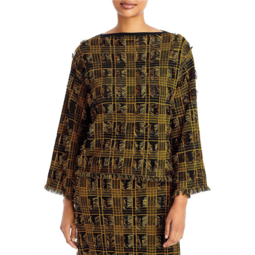 Lafayette 148 New York womens wool blend fringe pullover top