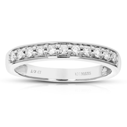 Vir Jewels 1/3 cttw round cut lab grown diamond wedding engagement ring .925 sterling silver prong set
