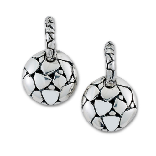 Samuel B. Jewelry sterling silver round pebble design half hoop earrings
