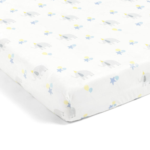 Lush Decor elephant balloon soft & plush fitted crib sheet