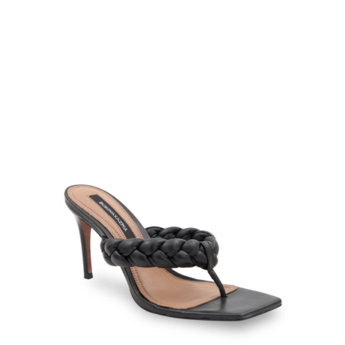 BCBGMaxazria bella black leather braided sandal heel