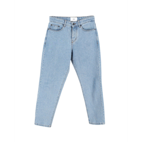 Ami paris tapered jeans in blue cotton denim