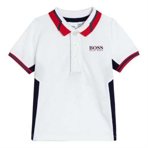 BOSS white, red & navy polo