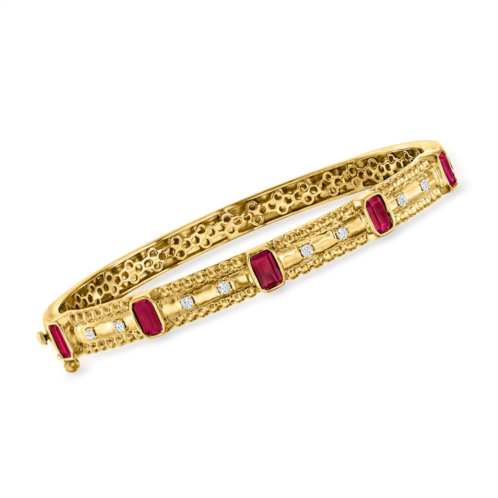 Ross-Simons ruby and . diamond bangle bracelet in 18kt gold over sterling