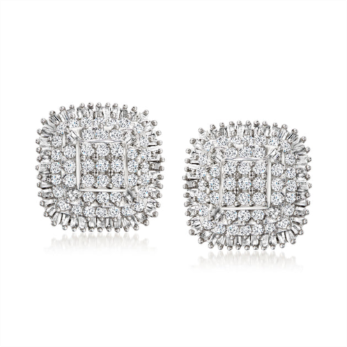 Ross-Simons diamond cluster earrings in sterling silver