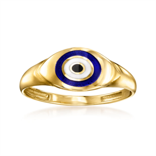 Ross-Simons multicolored enamel evil eye ring in 14kt yellow gold