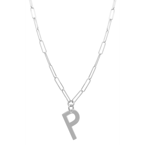 Adornia initial necklace with paperclip link chain .925 sterling silver