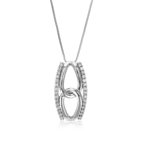 Vir Jewels 1/10 cttw lab grown diamond fashion pendant necklace .925 sterling silver 1/2 inch with 18 inch chain, size 1/2 inch